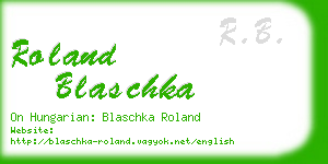roland blaschka business card